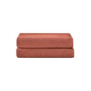 NEW UNDER THE CANOPY textured organic 2 piece bath towel set in terracotta